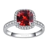 high quality customized size fashion 925 sterling silver ring elegant garnet engagement ring