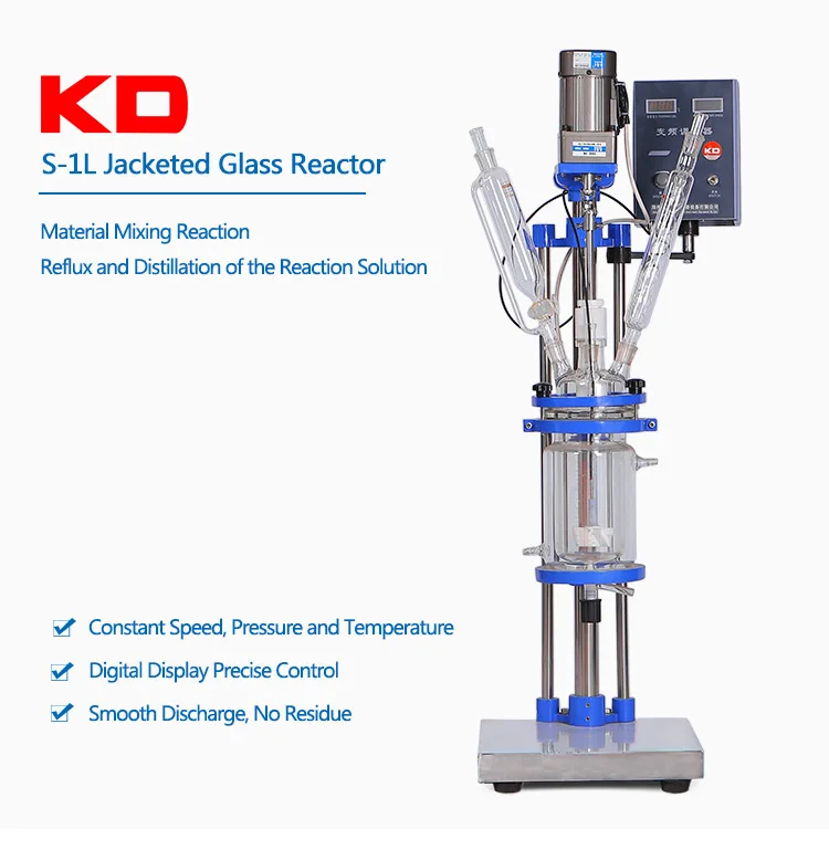 Lob 1L Chemical  Double Glass Reactor Price