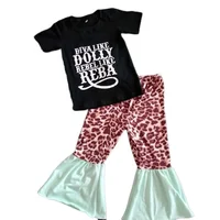 

Fashion Popular New Arrival Letter Baby Clothes Leopard Print Children Boutique Clothing