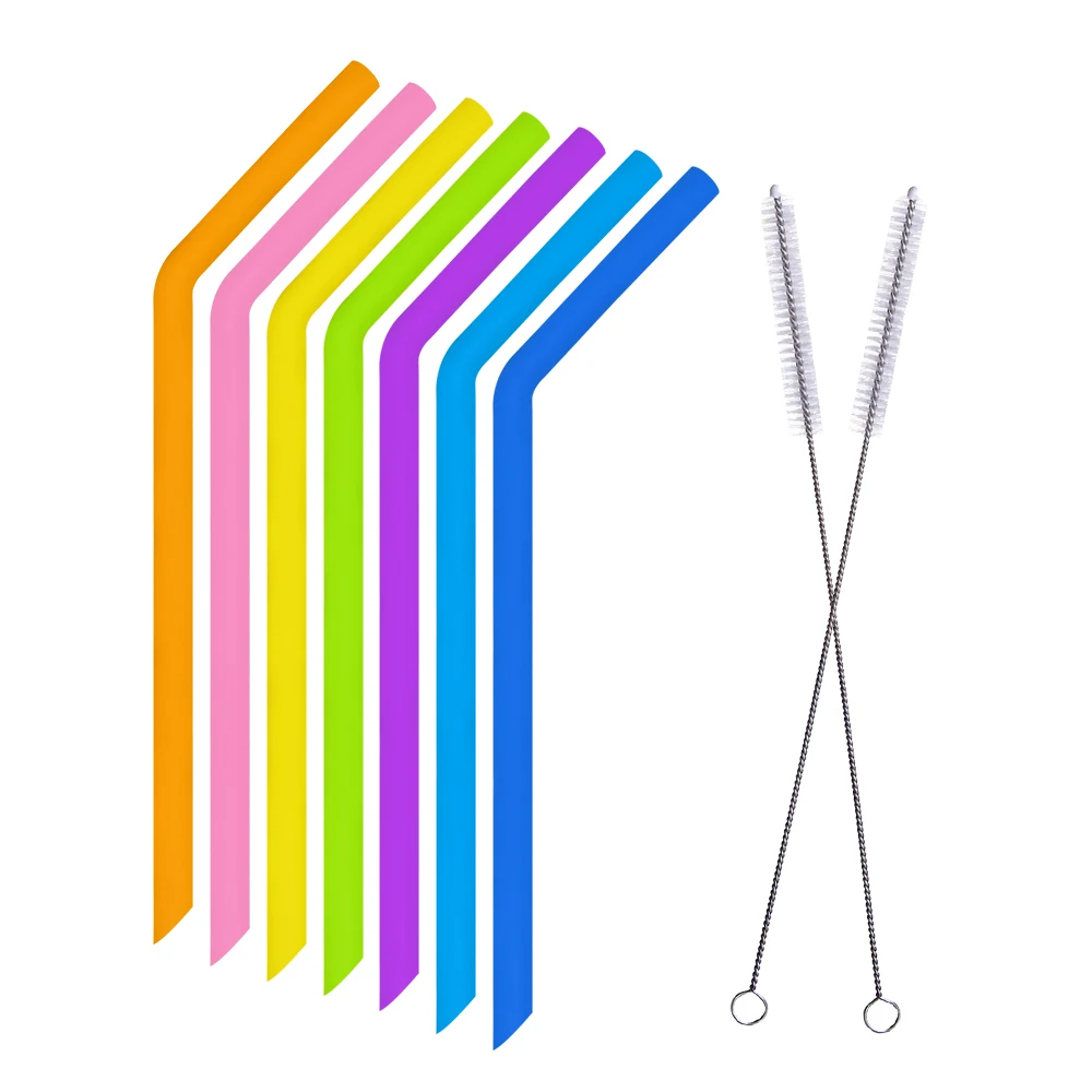 

Wholesale Amazon top seller 2020 Reusable silicone drinking collapsible straws, Blue, green, red and so on