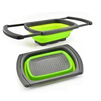 

HOT ON AMAZON Collapsible Silicone Foldable Kitchen Drain Basket Colander