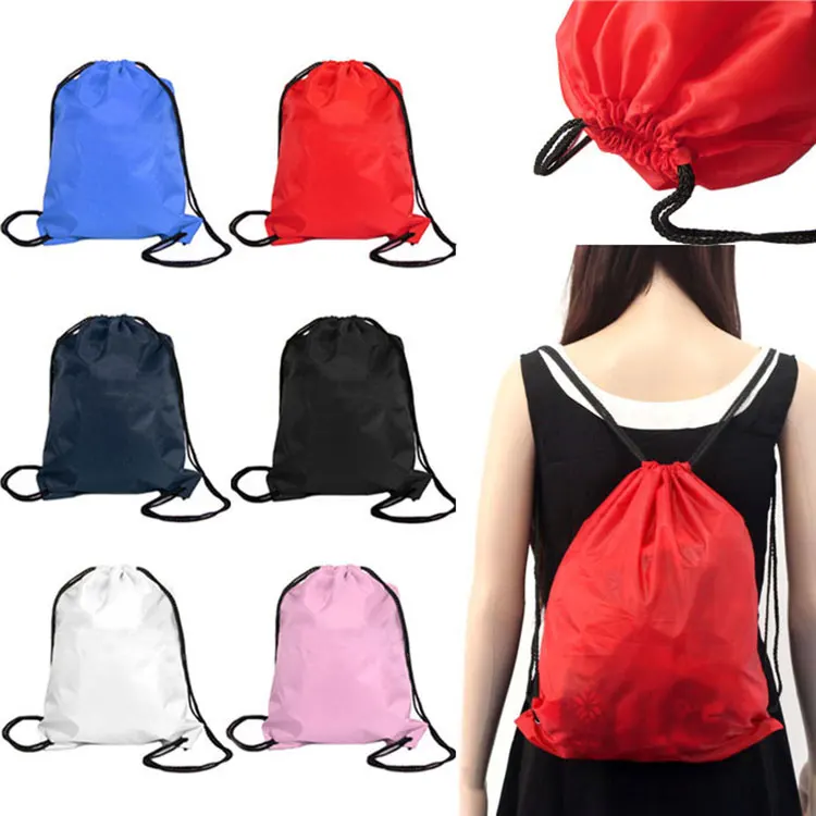 

2019 New trending hot products cheap portable plastic drawstring packaging sports bag, Customized