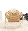 custom handmade rattan bag straw pearl shell weave purse shoulder bag