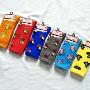 

YUELI marvel happy cozy crew custom logo socks no minimum order