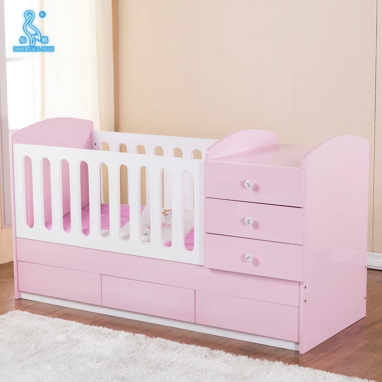 
Luxury Baby Furniture Safety Design Wooden Baby Crib With Drawers  (60705356493)