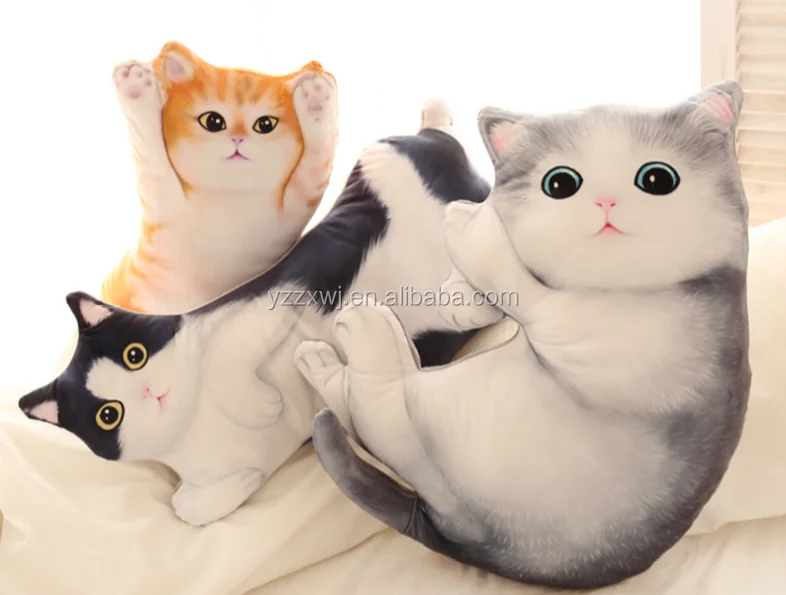 Sampel Gratis Kartun Kucing Hewan Bentuk Bantal Mewah Bantal Hewan