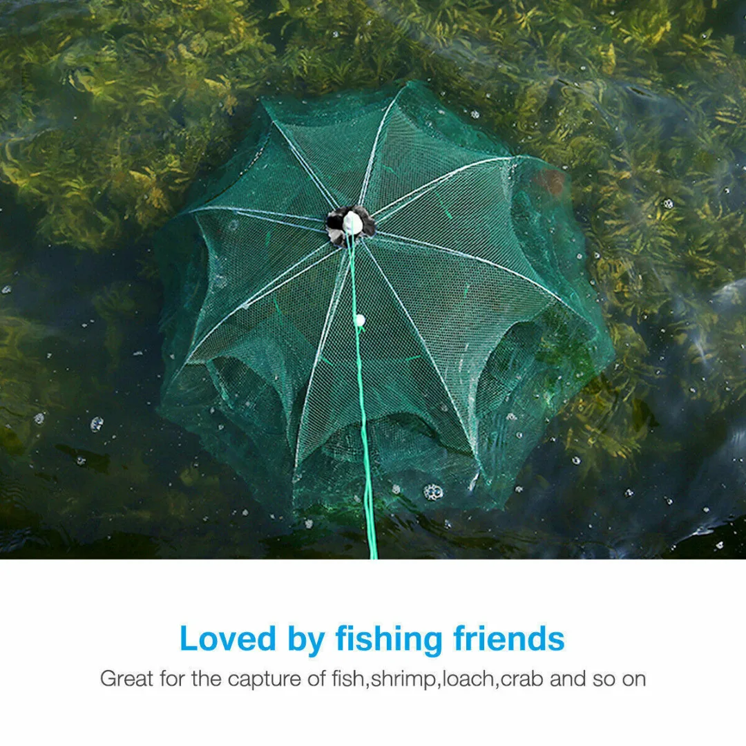 Details about  / Fishing Bait Trap Crab Net Crawdad Shrimp Cast Dip Cage Fish Minow Foldable