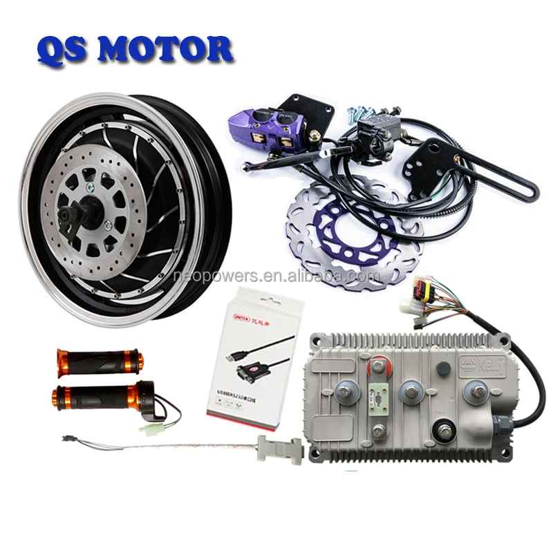 

QS 14inch 8000W 72V 50H V3 Electric Wheel Hub Motor Conversion Kit With Kelly Controller For Tricycle / Motorcycle / Scooter