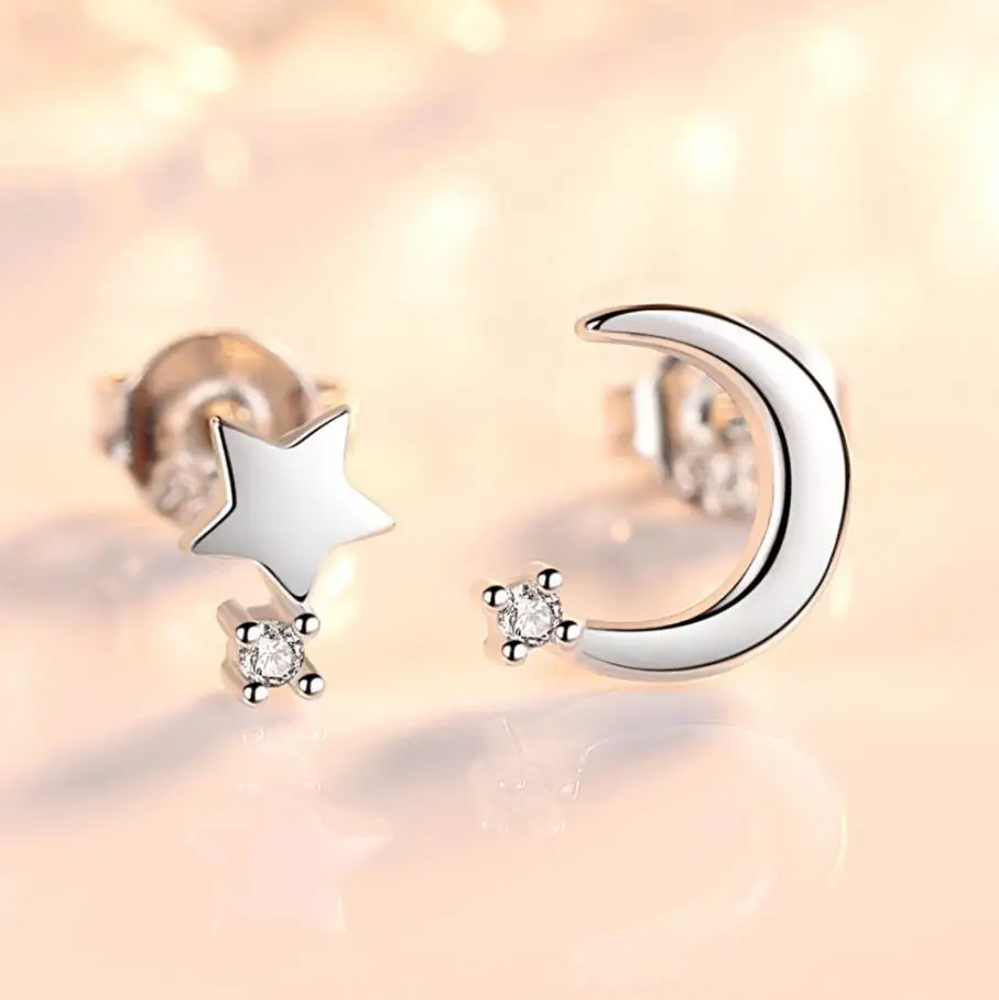 

New Arrival Fashion star and moon earrings Zircon Earring
