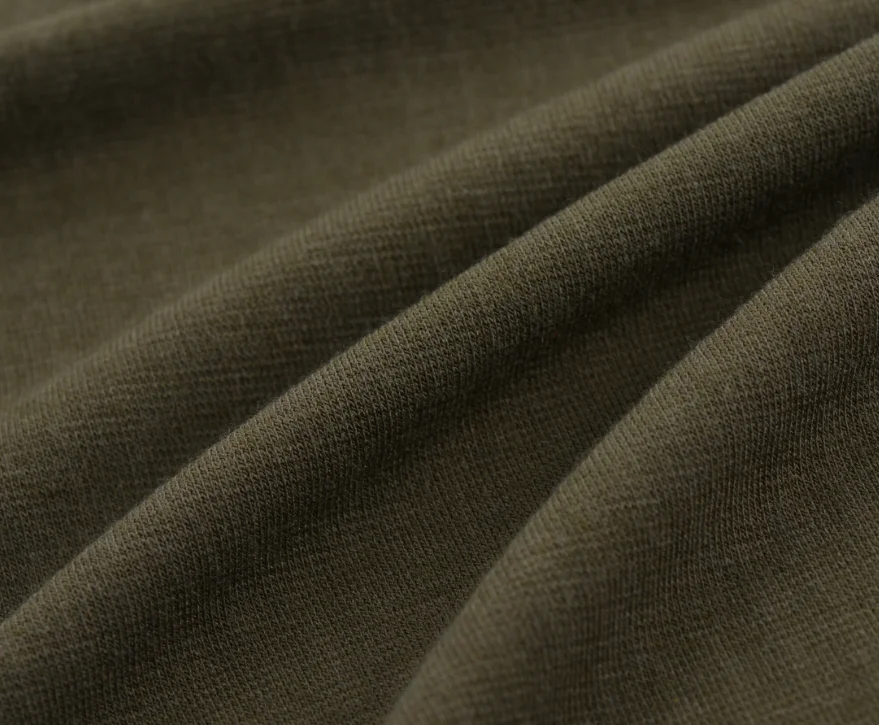 
285gsm 70/28/2 Modacrylic/FR Viscose/elastic Terry Knitted Fabric in dark green colour 