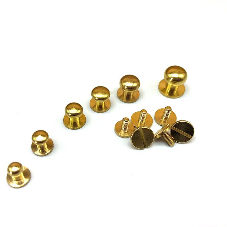 4mm12mm Round Head Brass Screw Button Stud For Leather Craft Buy