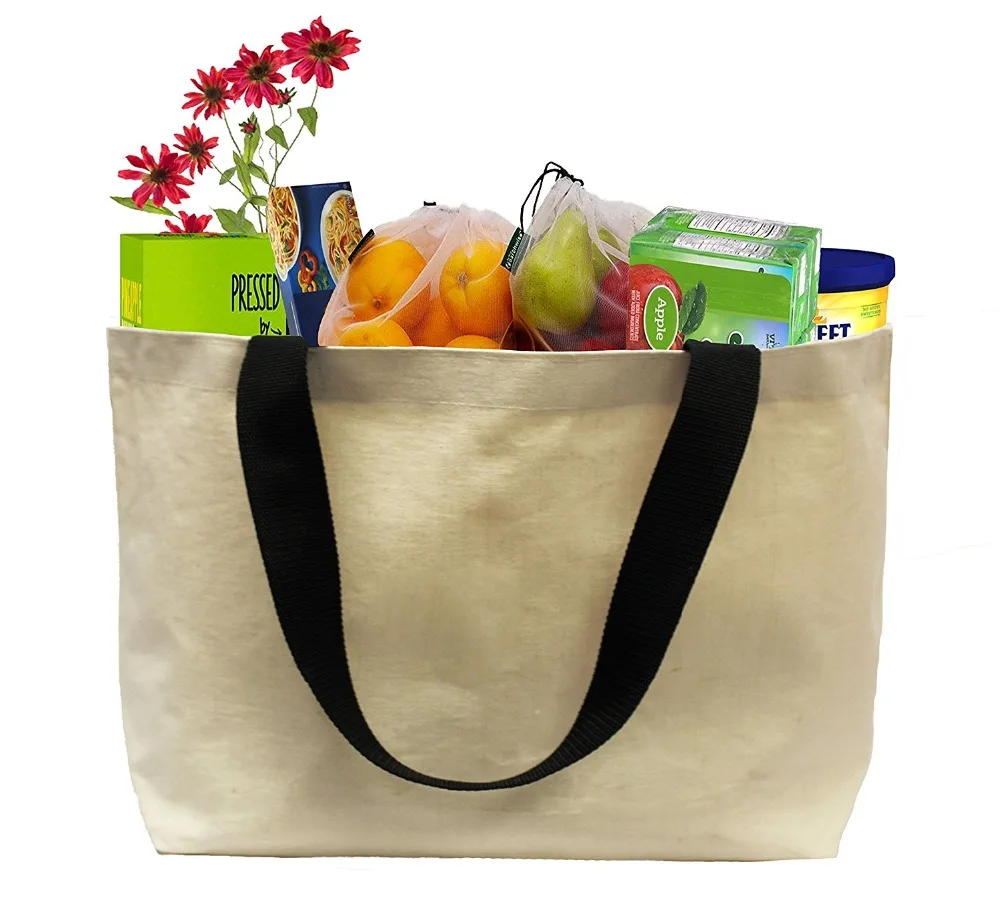 

customize promotional reusable cotton canvas handled tote bag, Natural white