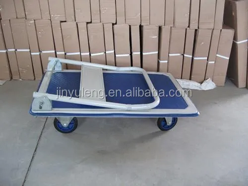 real load 300kg heavy foldable platform hand truck hand trolley