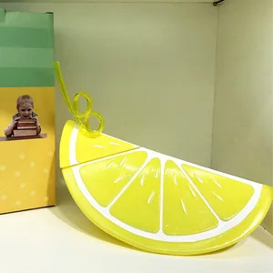 Image of New Arrival Food Grade PP Material Creative Yellow Lemon fruit shape Plastic beach sipper Cup