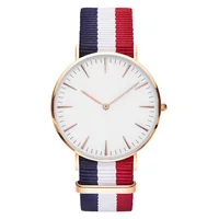 

European style, nylon wristwatch band two - pin quartz wrist watch