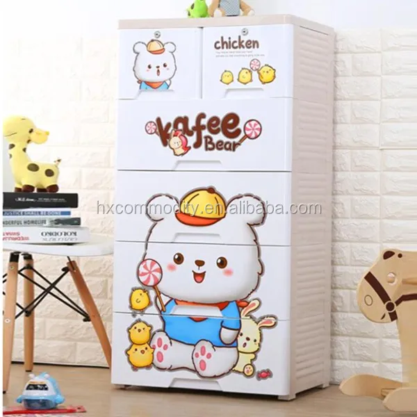 66# fashion style double locks baby plastic storage drawer organizers