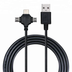 Wholesale 1M PVC Micro 5 pin Usb C Data line for smart Phone Fast Charger 3 In 1usb Cable