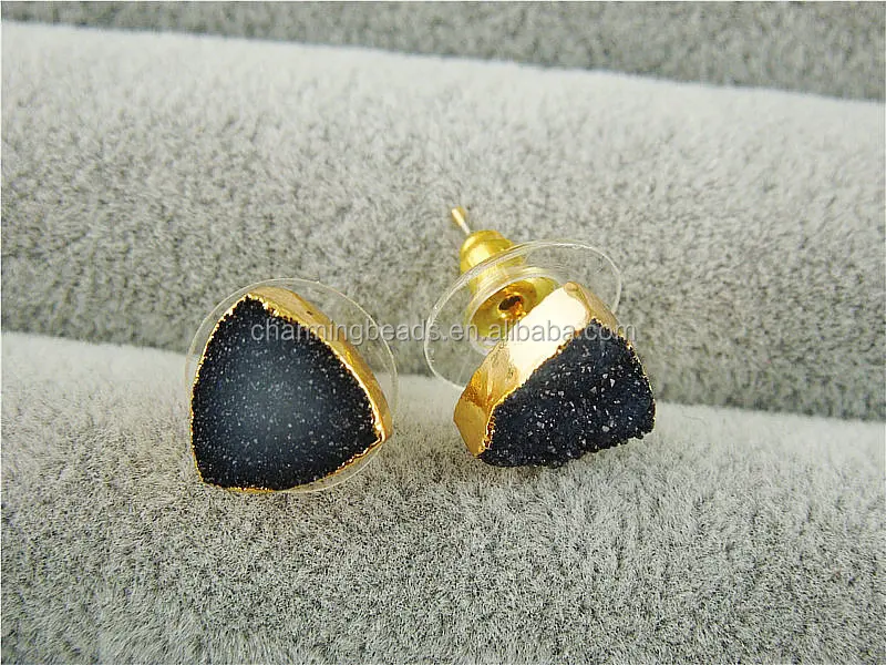 CH-MAE0073 Fashion Pave diamond gemstone stud earring,jewelry stone earring wholesale,natural stone earring,charming earrings