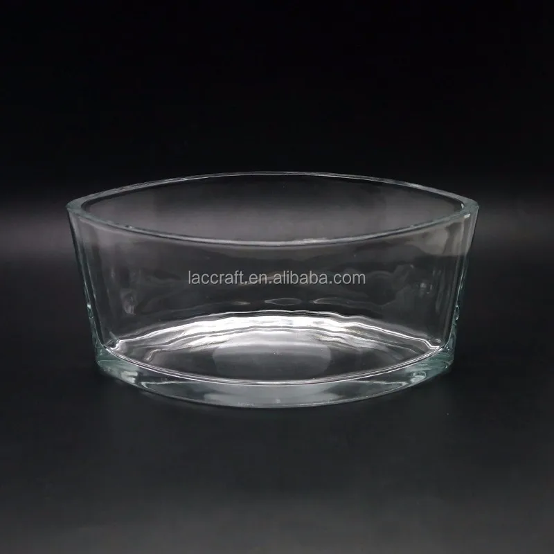 Unique Oval Boat Glass Candle Holder Woodwick Candle Jar With Wood Lid