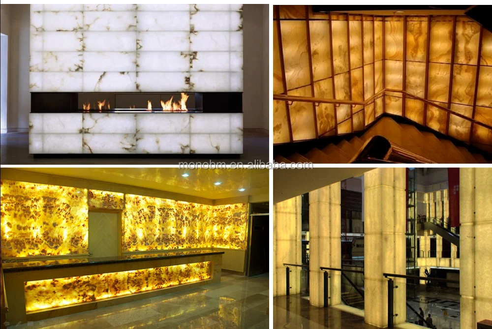 Wall Design Backlight Laminated Marble Design