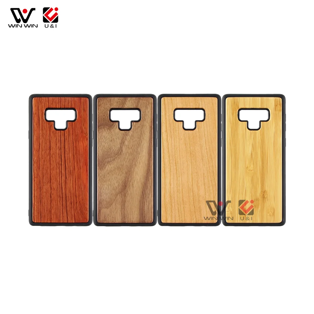 

High Quality Natural Wood Bumper Wooden Phone Cover for Samsung Galaxy S10 Plus, Black