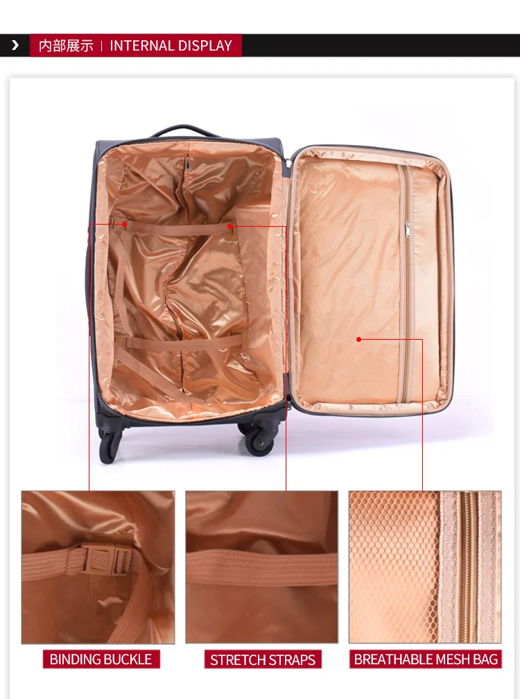 Baigou Supplier New Travel Luggage Set Polyester 3pcs Decent Suitcase ...