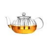 600ml, 800ml pumpkin shape glass tea pot for making tea with strainer