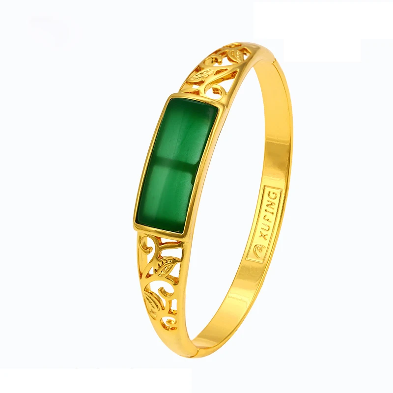 

xuping fashion high quality emerald zircon jewelry bangle for women