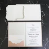 High Quality And Luxury Hardcover Velvet Wedding invitaitions With 3D Envelope And Small Card