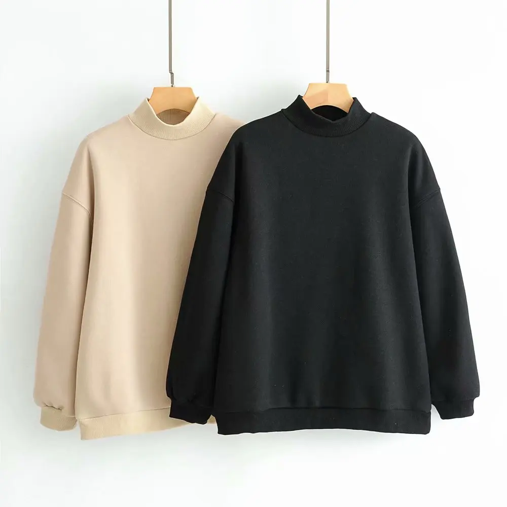 

Good quality wholesale solid color blank turtleneck sweater woman winter pullover