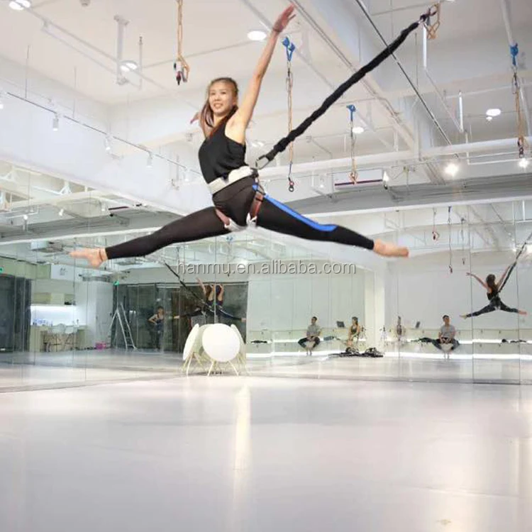 

Gym Bungee Jump Workout Exercise Harness Strap Loop Cord, Red, blue