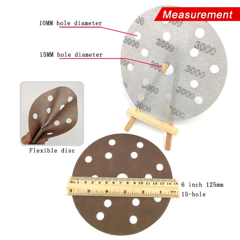 30-Piece Hook & Loop Sandpaper Disc Set - 1" To 7", 1000-4000 Grit, Wet/Dry, USA Made