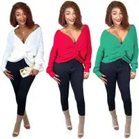 

Wholesale MB016 fashion womens top knitted two way solid sweater woman MB016