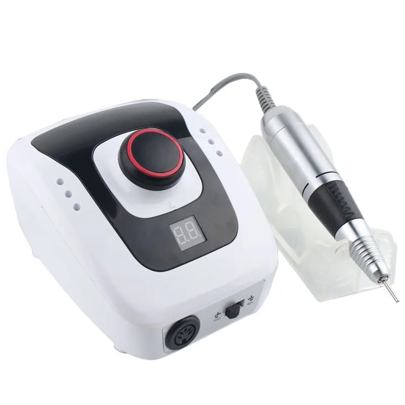 

New Design 206A Strong Electric Nail Drill 35000rpm Manicure Digital Display Portable Nail Drill Machine, White,pink