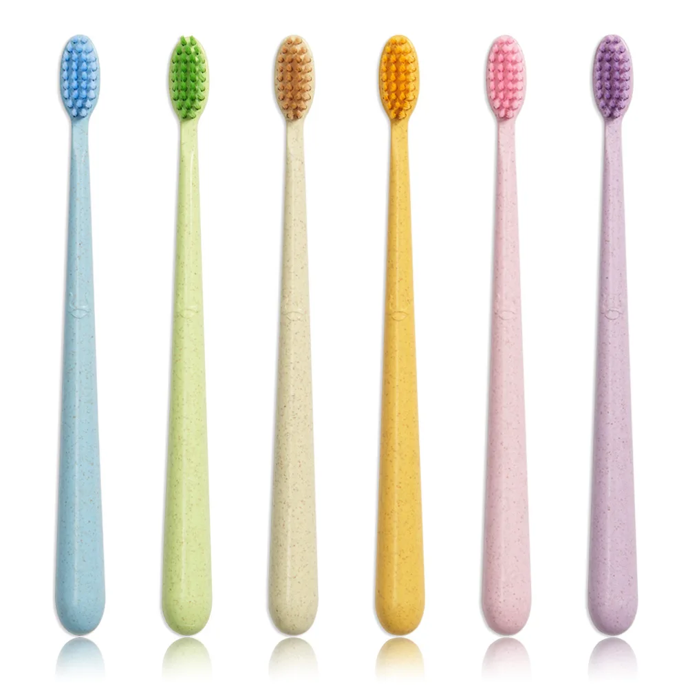 

Individually Packed Biodegradable Wheat straw Tooth Brush For Adult And Kids, As pictures