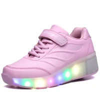 

Boys Girls Colorful Roller Shoes Sneaker With Led Light 1 Wheel Skate Roller Shoes