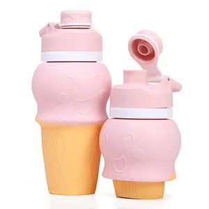 Bpa Free Kids Collapsible Silicone Drink Bottle, Collapsible Silicone Water Bottle