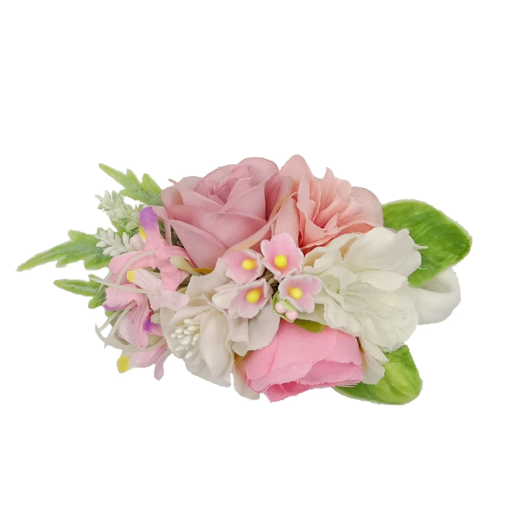 

Baby Floral Nylon Headband Newborn Photo Props Handmade Pink&White Flower Cluster Baby Girl Headband Flower Crown, Picture