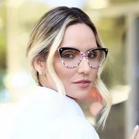 

2019 Fashion Vintage Printing Optical Frame Eyeglasses TR90 Computer Glasses For Ladies Women Cat Eye Glasses Frames