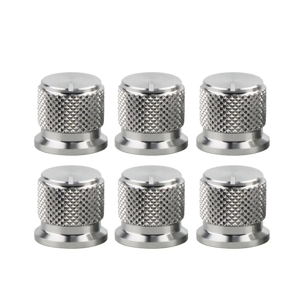 2pack Potentiometer Knobs DomeTop Knurled Chrome with Ruby Indicators