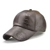 New fashion high quality casual moto hats men's fall winter leather baseball caps wholesale