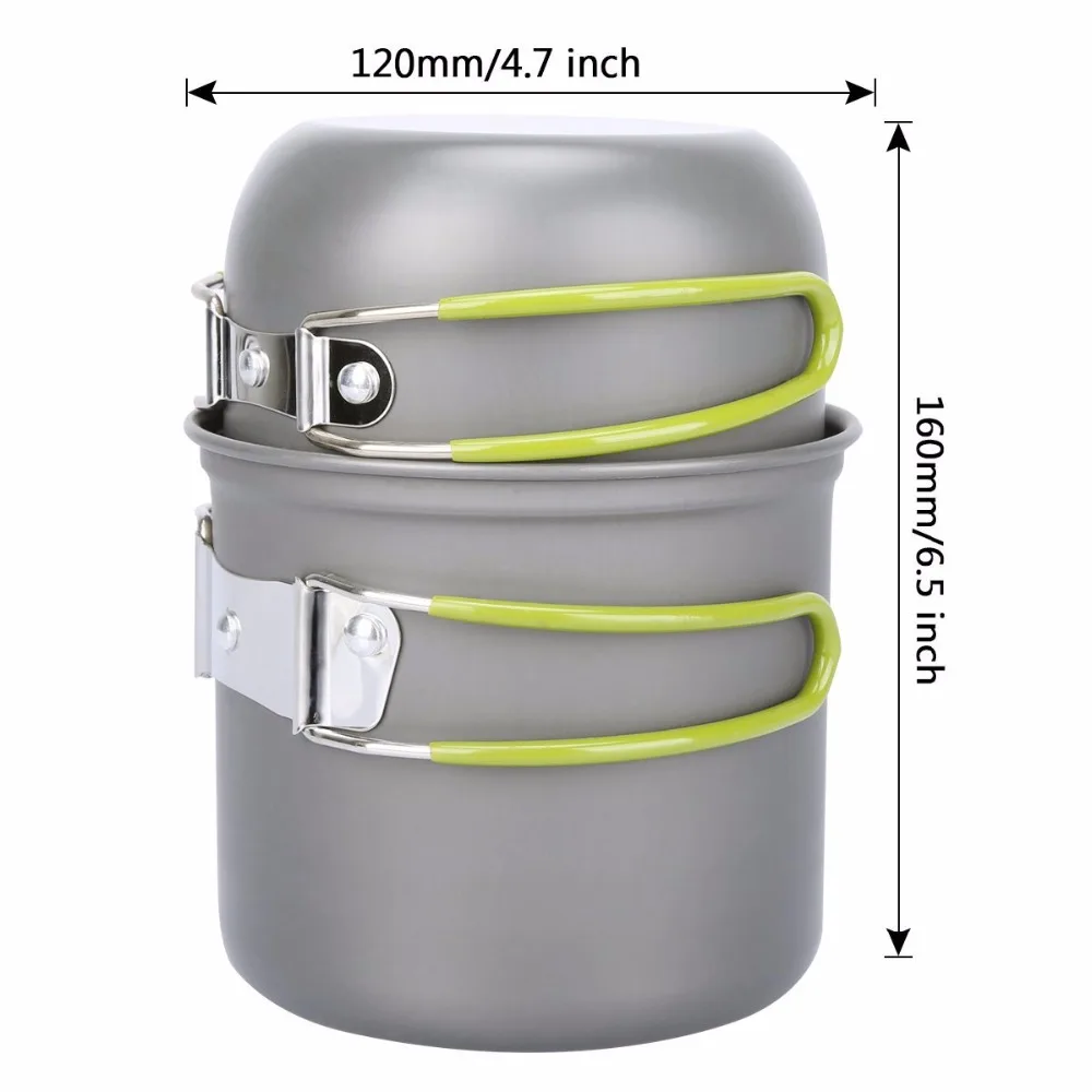 NEW Wholesale Outdoor Camping Stove + Camping Pot Backpacking Cookware 2 Pieces Set Picnic camping cookware