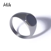 

Custom jewelry stainless steel round ring blank engraved signet simple rings for men