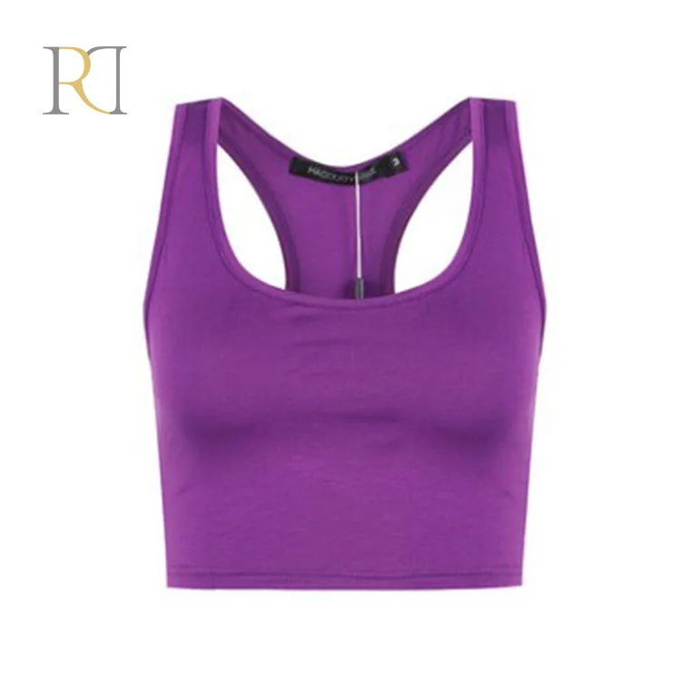 

Wholesale o neck blank polyester sports gym fitness tank top, 4 colors