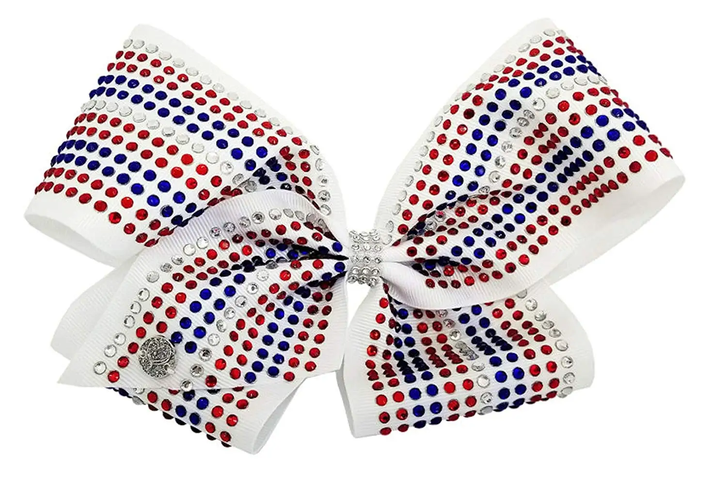 JoJo Siwa Signature Collection Hair Bow July 4th Edition - Red White and Blue Rhinestone