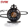 DOM custom made design your own men waterproof old vintage skeleton engraved automatic mechanical pocket watch