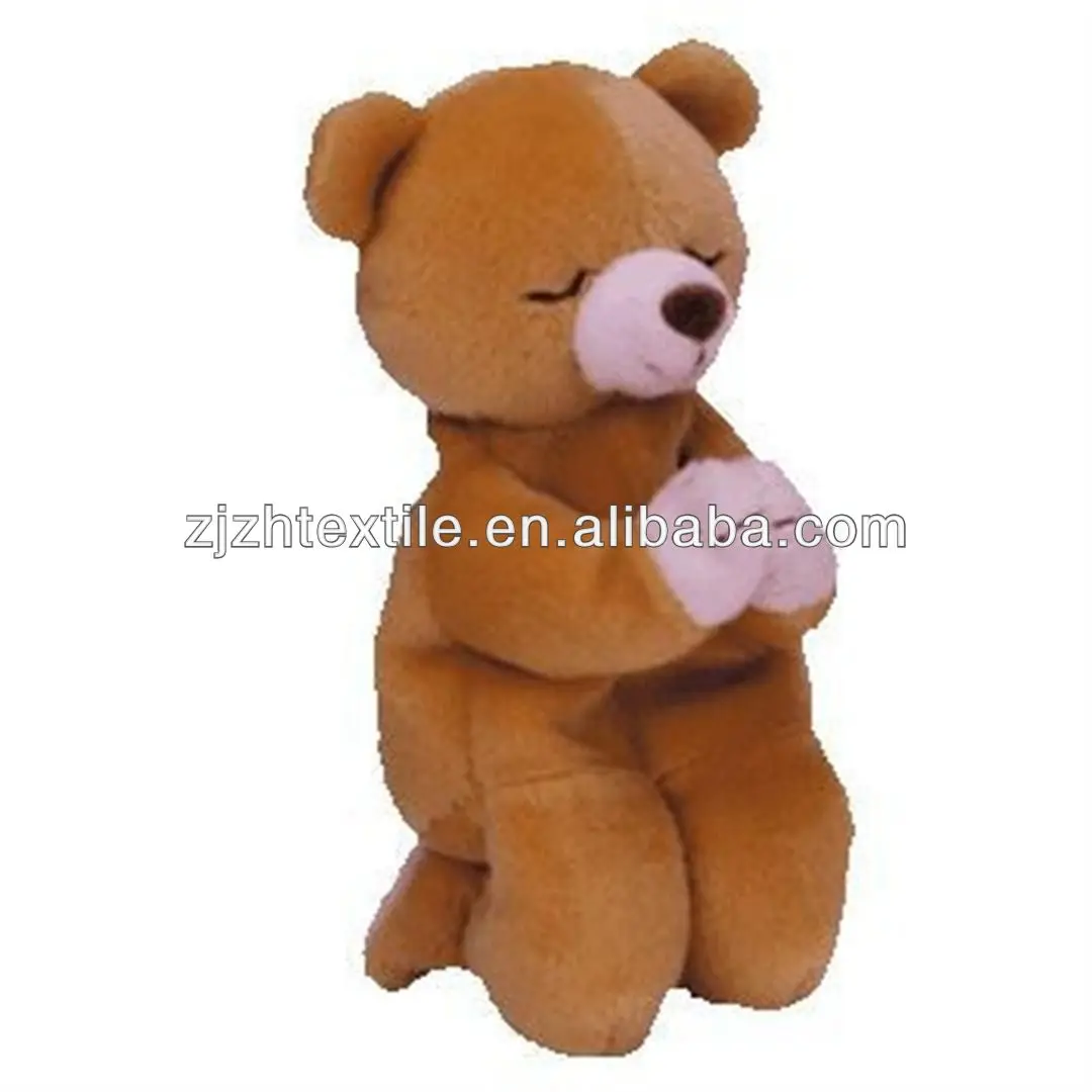 Dark Brown Lucu Berdoa Berdoa Bears Plush Teddy Bears Boneka