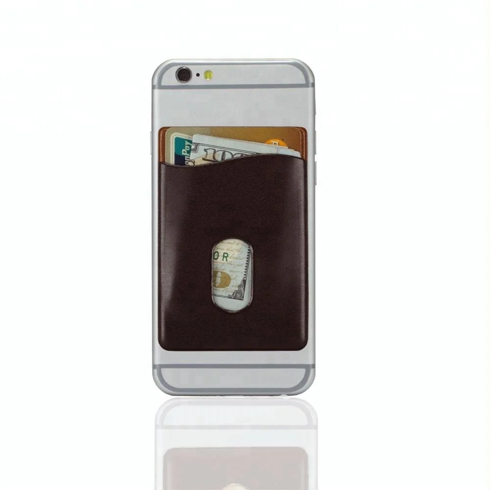 

New Product 3M Sticker Smart Wallet Cell Phone PU Credit Card Holder,Credit Card Wallet