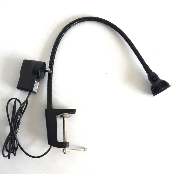 High power 3W 110V 220V flexible gooseneck arm LED exhibition lamp with Clip