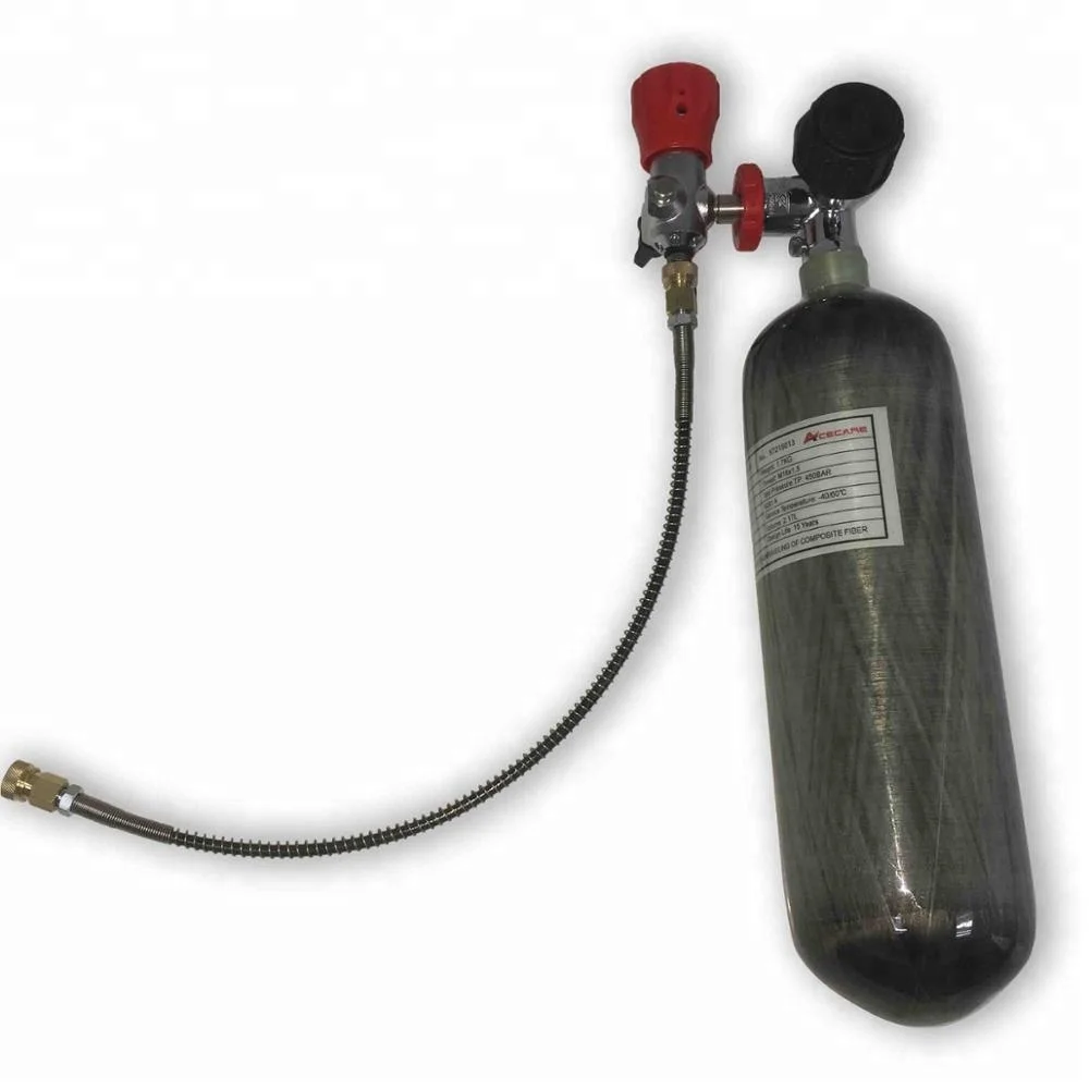 

300bar 4500psi 2.0L High pressure carbon fiber scuba cylinder,composite tube with valve and filling station-A